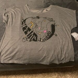Disney sleeping beauty graphic tee foil accents
